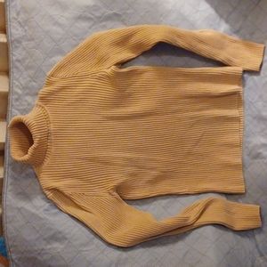 Gap Ribbed Turtleneck Sweater Sz M Camel Color